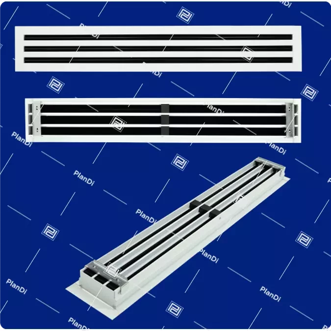 Linear Slot Diffuser L-SD, with or without plenum box