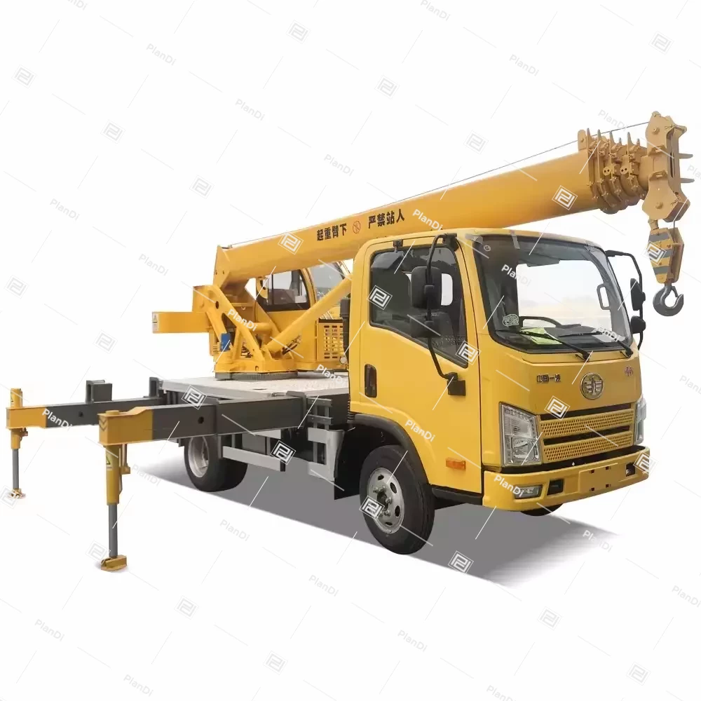 Self-loading flatbed truck with crane-manipulator