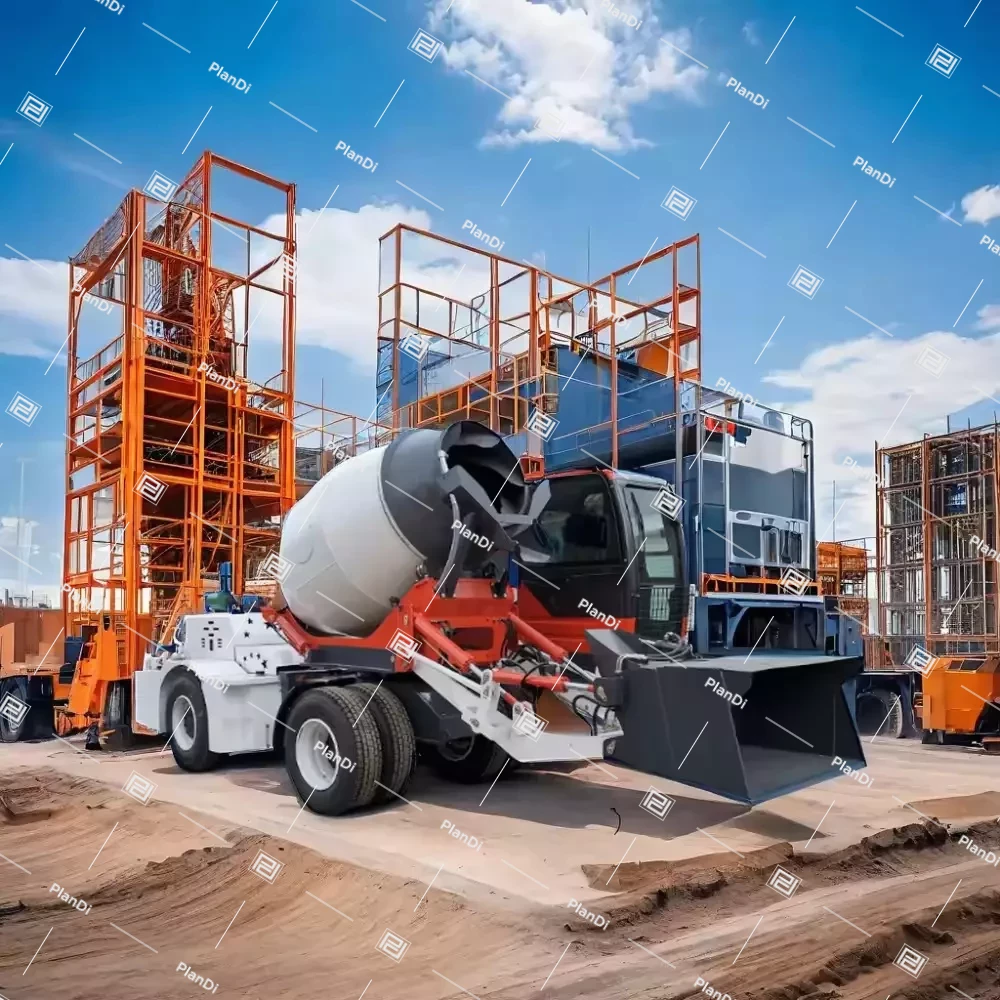 Hydraulic mobile concrete mixer